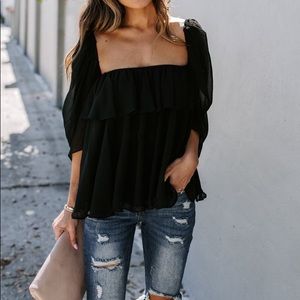 Vici Collection, black off shoulder blouse